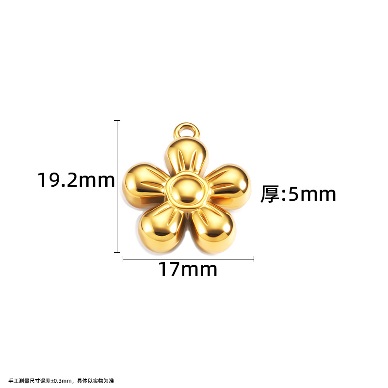 Golden pendant, 750 sample gold, flowered, 19.2mm