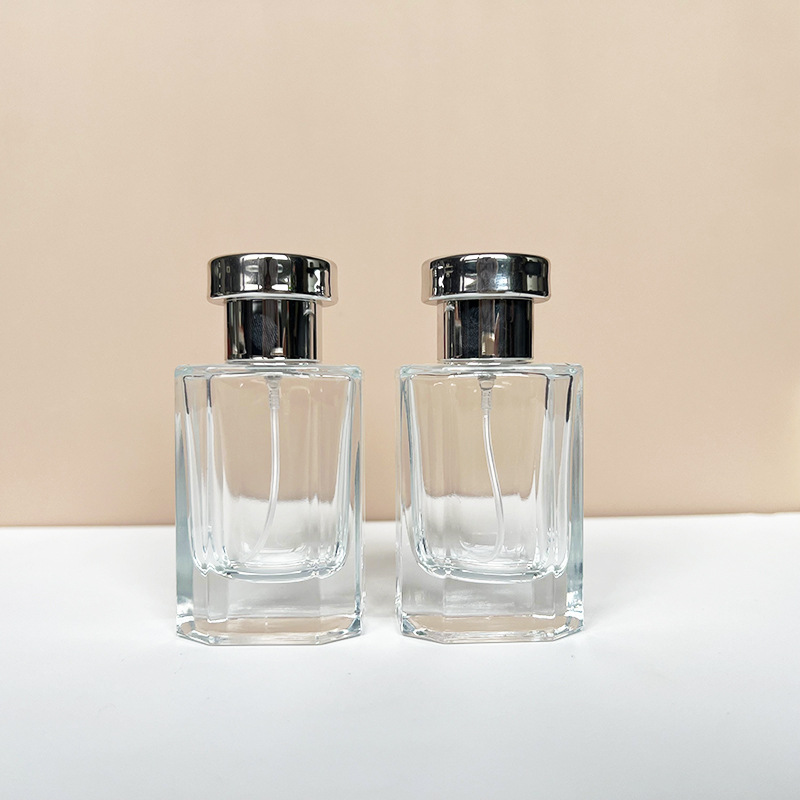 现货供应 B180-35m多边形螺口玻璃香水瓶/化妆品分装便捷喷雾空瓶