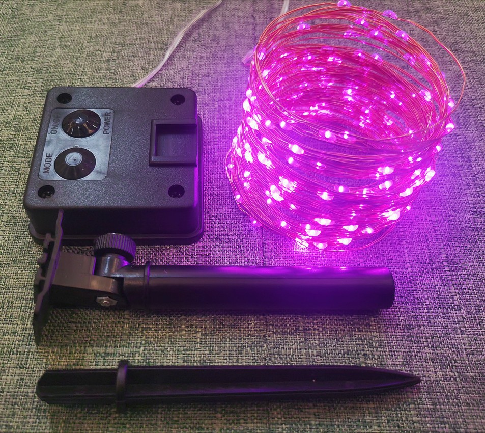 LED de alambre de cobre solar Cadena de luz al aire libre impermeable patio luz decorativa luz del día de Navidad control remoto luz solar