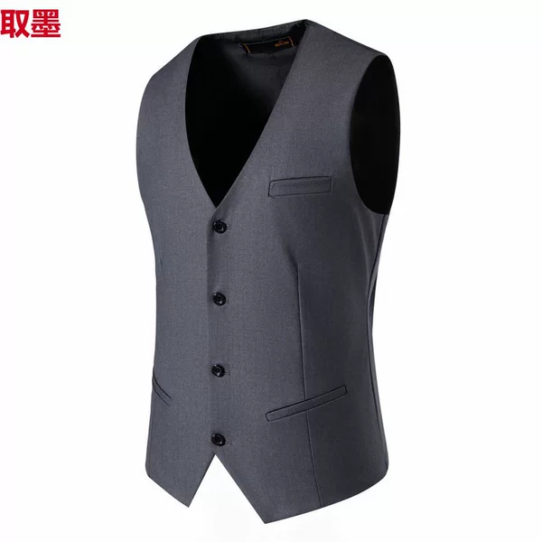 Black vest, men's business slim-fit, fashionable, plus-size, solid color, green, inner layer, workwear, trendy