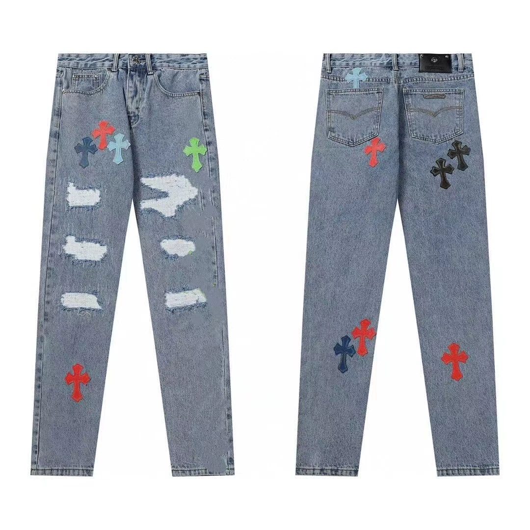 Джинсы из денима для любимой, с вышивкой, oversize, оптовая продажа