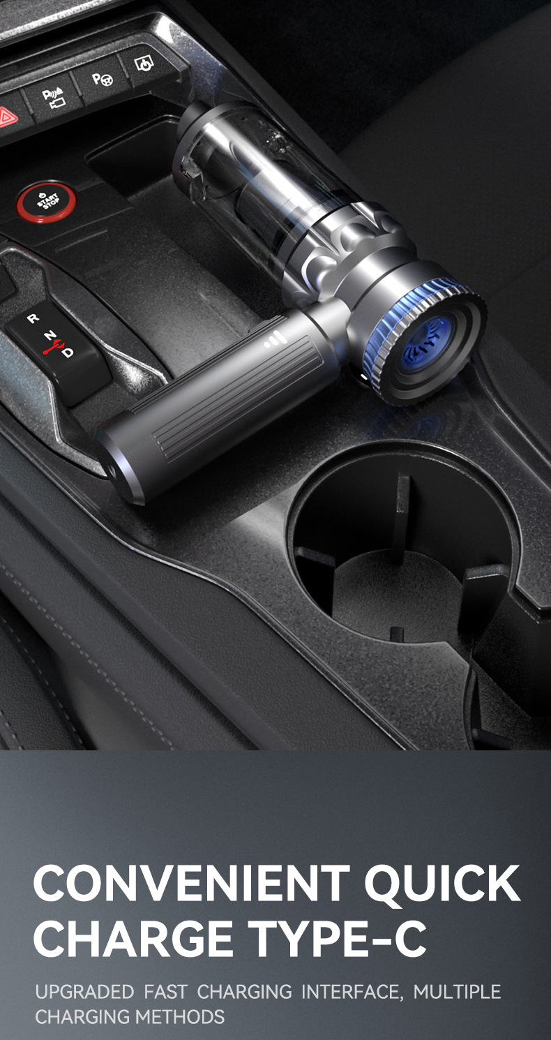 Car Vacuum Cleaner Car Household Large Suction Portable Charging Handheld Wireless Brushless Small Powerful Dust Blower