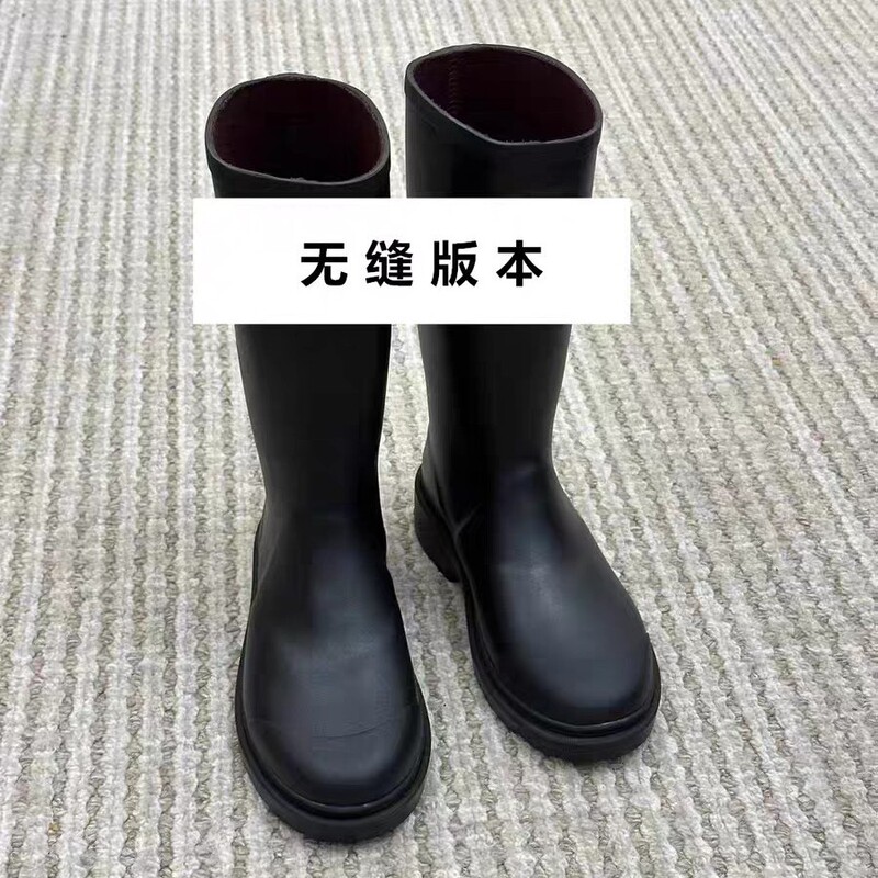 顶配字母无缝中古骑士雨靴2025年轻奢款印花大底中筒雨鞋水鞋女鞋|undefined