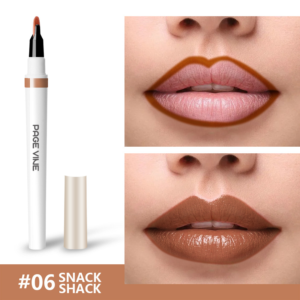 Lípido labial de maquillaje transfronterizo 2 - en - 1 lipstick impermeable y duradero, lipstick líquido de lipstick