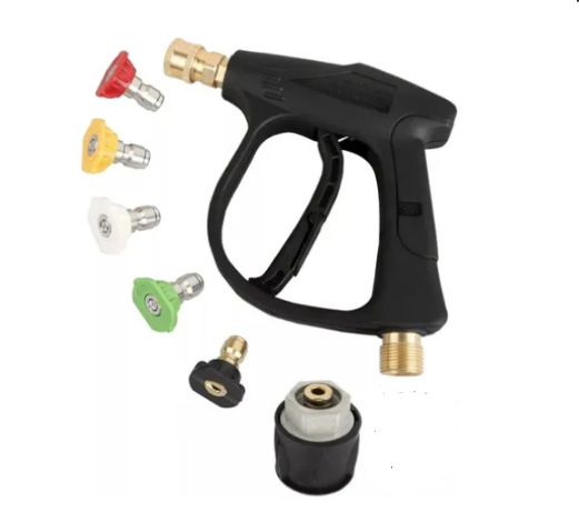 Ventas en caliente transfronterizas spot lavado de automóviles de alta presión pistola corta conjunto de espuma de goma conjunto de boquillas conjunto de pistola de agua doméstica de cobre image 12