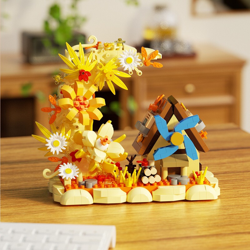 UQ's new fantasy four-season forest tree house, moon flower house, micro-particle creative educational assembly building block model