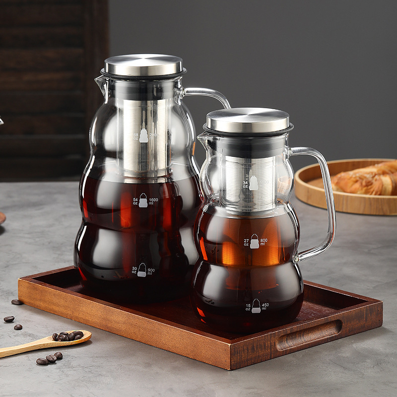 Cold extraction pot glass coffee pot large capacity extraction pot cold bubble bottle fruit teapot cold kettle glass coffee sharing pot