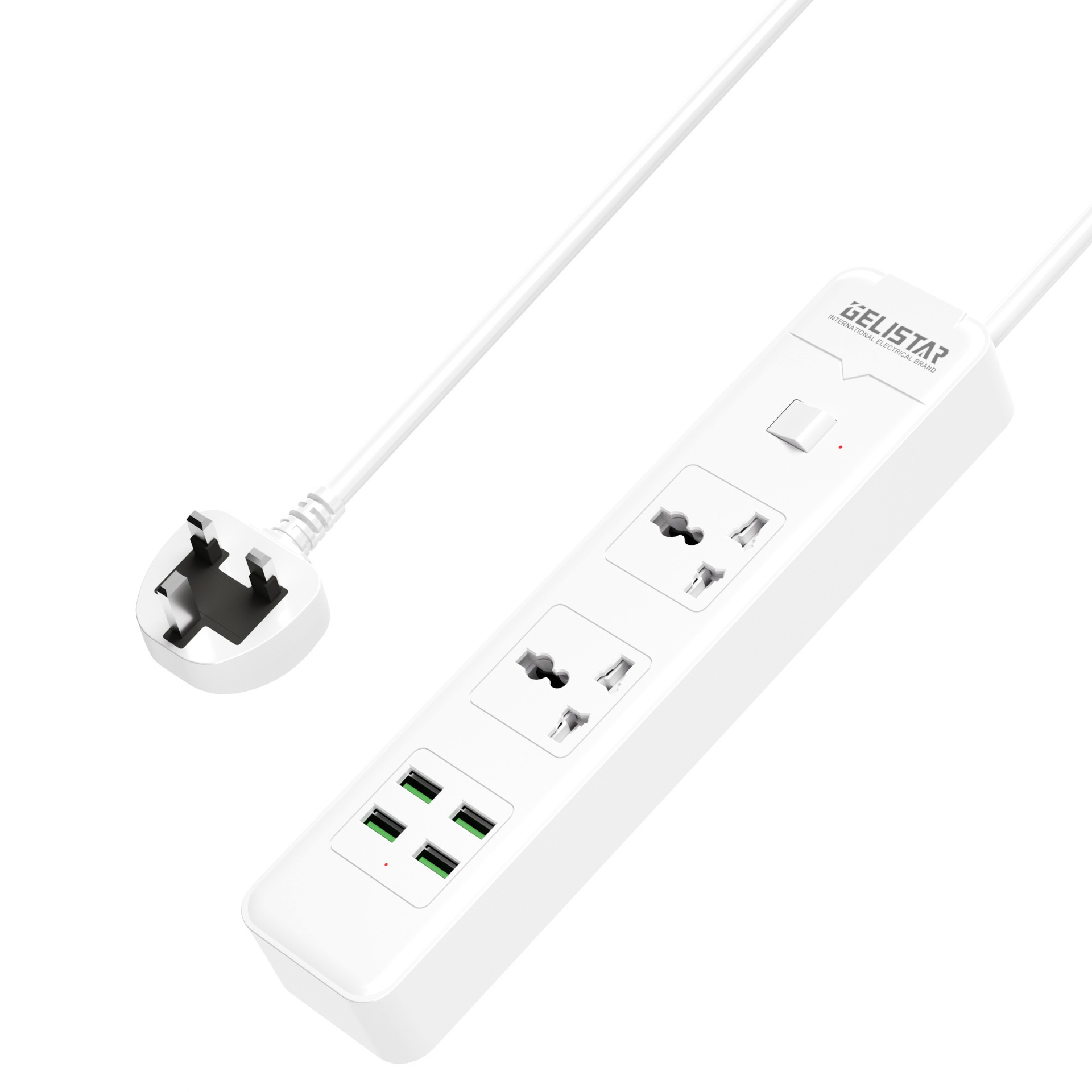 新款跨境供应国际通用孔插板插座3米插线板带USB万能孔插排排插