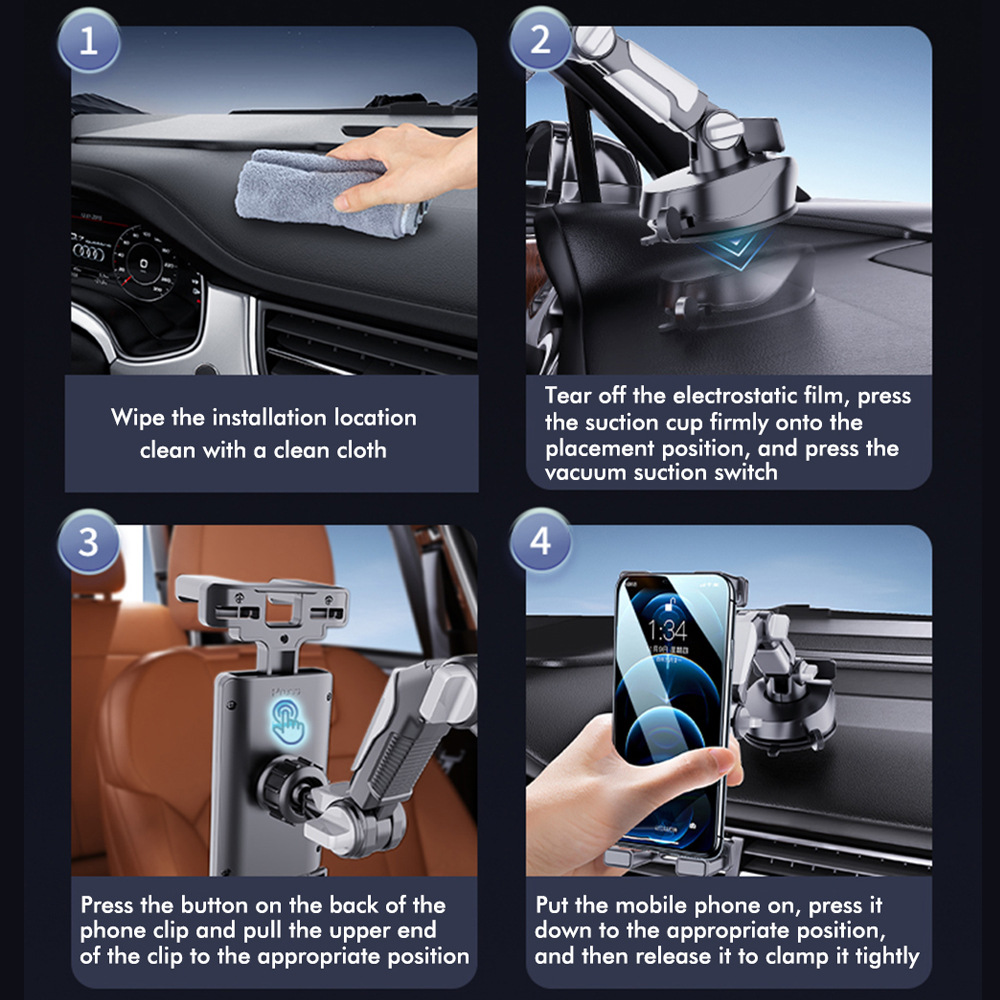 Suction Cup Car Phone Tablet Holder for Truck Dashboard