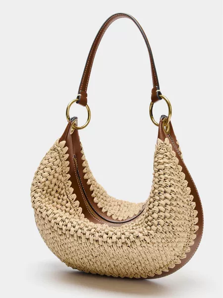 Summer Straw Vacation-Style Tote Bag for Women, Cross-Border 2026 New Model, Versatile Woven Shoulder and Crossbody Bag, Underarm Bag
