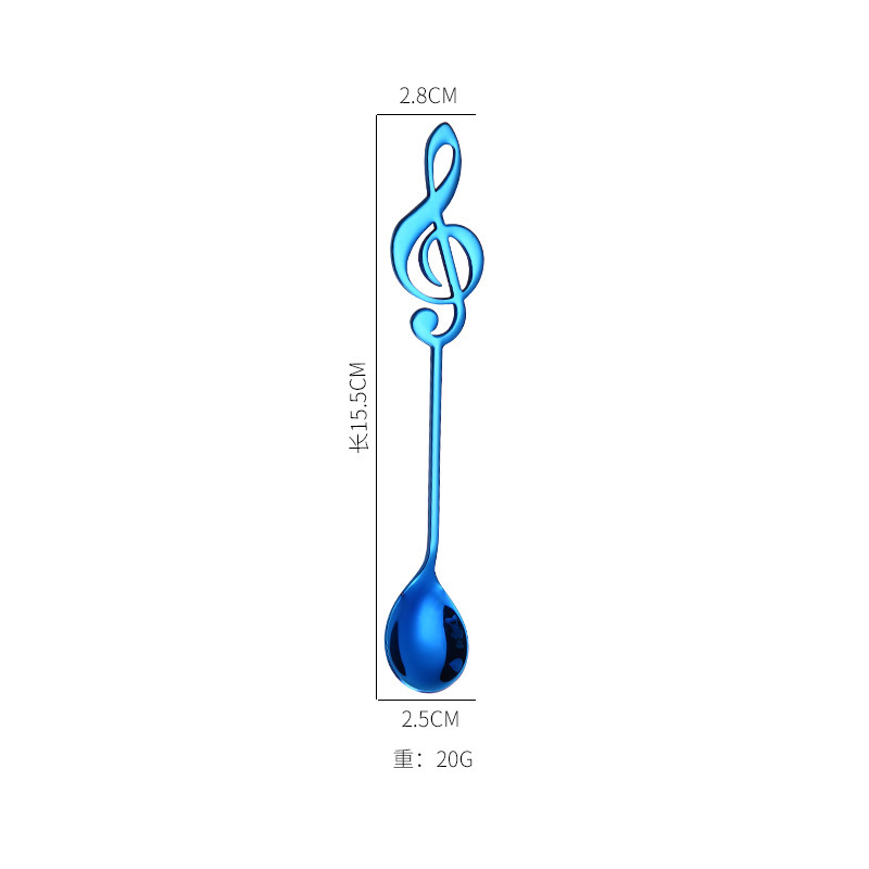 304 cuchara de música de acero inoxidable creativo nota musical forma café postre cuchara de oro regalo transfronterizo en stock al por mayor