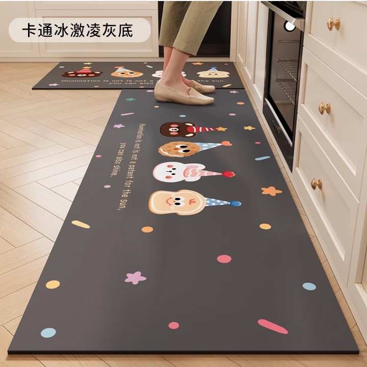 Cojín de cocina de dibujos animados resistente al desgaste resistente a la suciedad fácil de cuidar alfombra de barro de diatomeas absorción de agua absorción de aceite secado rápido cojín antideslizante doméstico
