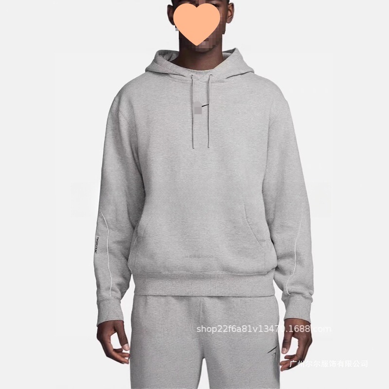New men's hooded sweatshirt, knitted reflective pullover, co-branded cross-border sports casual women's model 59 hook 17 in stock