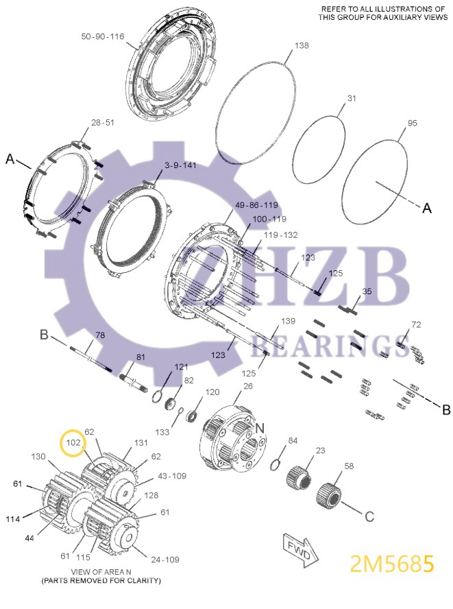 ZHZB bearing 2M5685 CAT dump truck transmission needle roller bearing CAT dump truck bearing