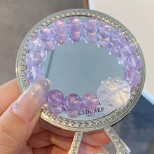 天然紫水晶8mm手链巴西冰种九尾狐紫离火熏衣紫手串女款时尚小众