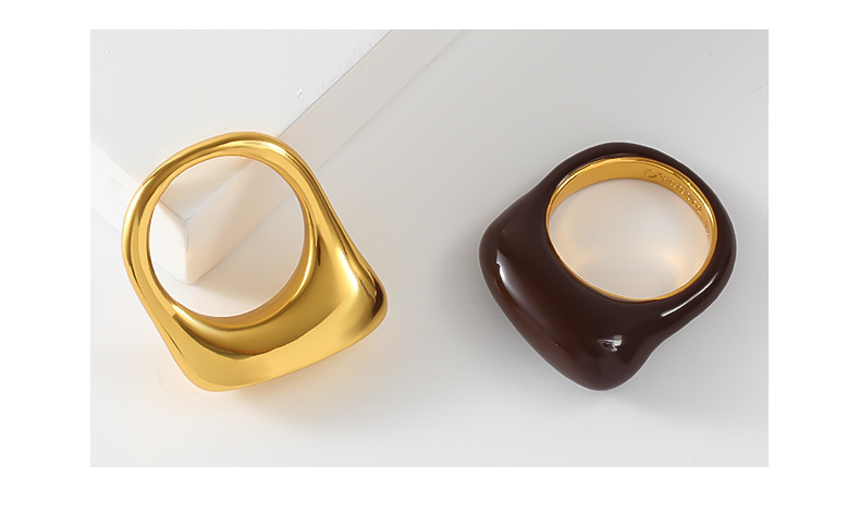 Fashion Geometric Copper Plating Rings 1 Piece