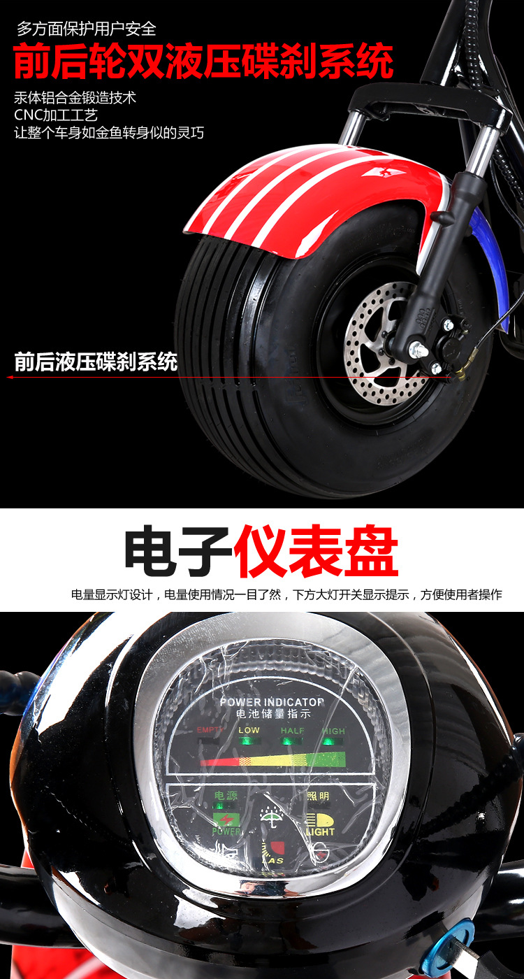European Cross-Border Eec Adult Mobility Scooter Three-Wheeled Motorcycle Overseas Warehouse Delivery Harley Electric Scooter Battery-Powered Vehicle