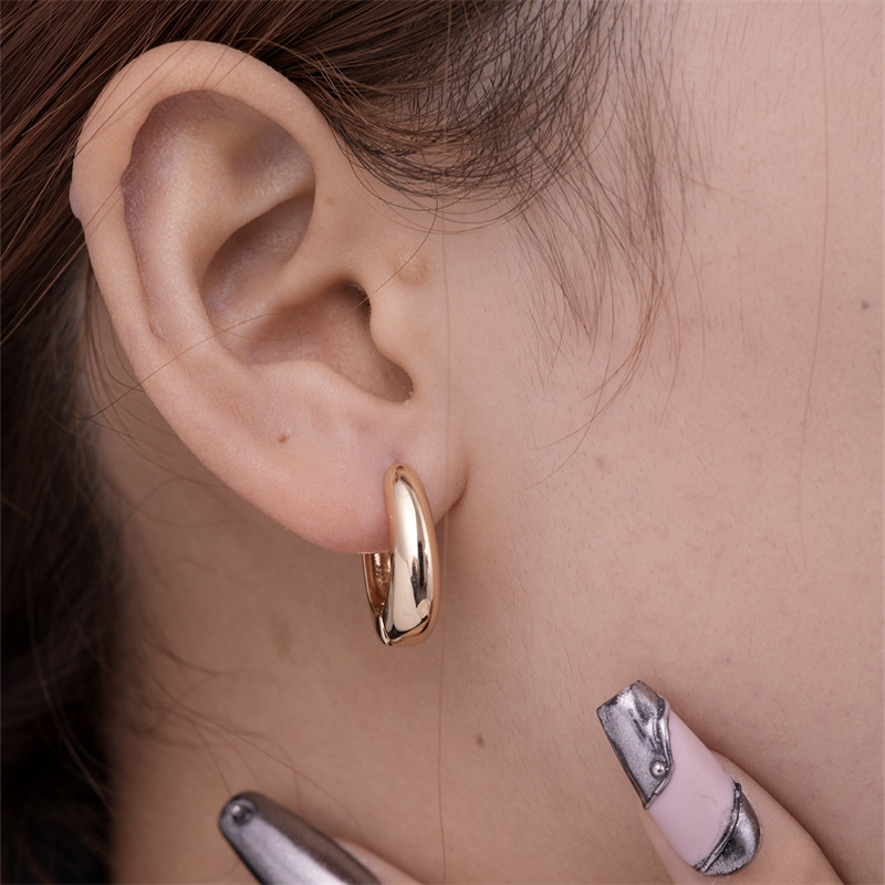 1 Pair Simple Style Geometric Plating Stainless Steel Hoop Earrings Drop Earrings display picture 14