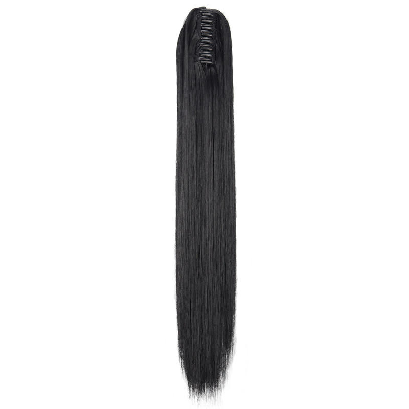 22inch 爪クリップストレートヘアポニーテール化学繊維かつら女性ロングストレートふわふわハイポニーテール|undefined