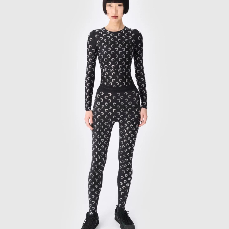 M·Arin·Re S·Errre Moonlight Print Knit Mid-Waist Leggings