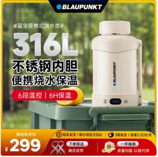 Blue Treasure Burning Water Cup Portable Kettle Travel Small Heating Water Cup Electric Boiling Cup Hot Water Boiling Cup