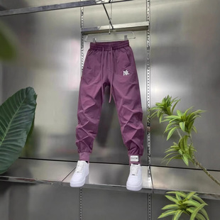 Summer New Outdoor Sports Trendy Breathable Quick-Dry Pants Solid Color Embroidery Versatile Unisex Casual Pants Versatile