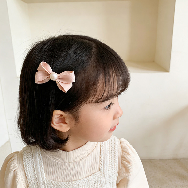 Korean children's pearl bow hair tie for girls, princess hairband, non-damaging high-elasticity hair accessory