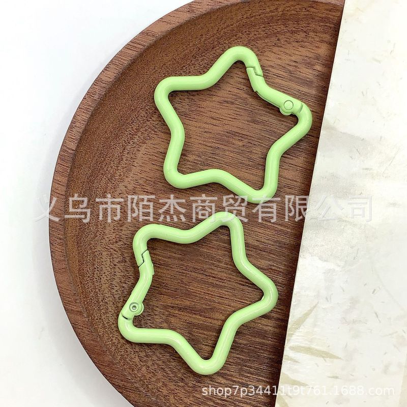彩色五角星弹簧扣饰品diy钥匙扣配件简约百搭挂件开口环配饰批发|undefined