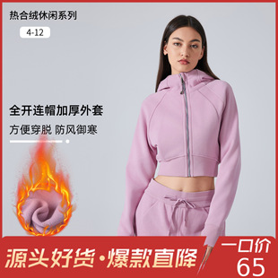 Autumn Slim-fit Hooded Cardigan Hoodie Women's Outdoor Sports All-match Casual Short Yoga Clothes Hoodie DAW137