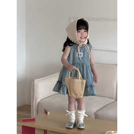 童装连衣裙儿童夏季背心裙女童无袖夏装新款婴儿衣服韩版花边裙子