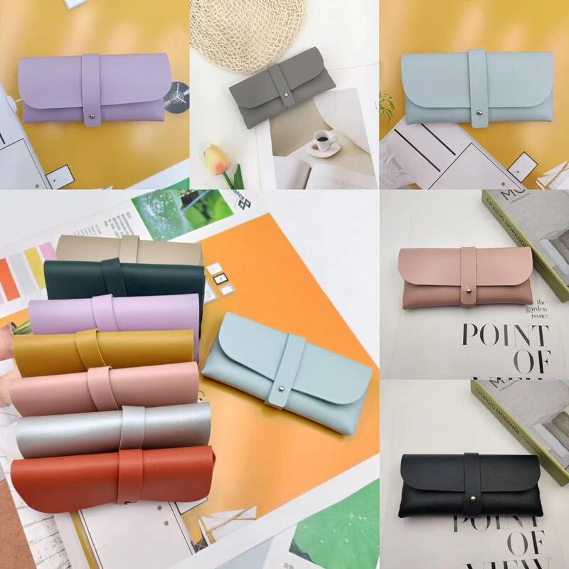 Wholesale sunglasses sunglasses glasses bag fashion single nail handmade leather soft bag for men and women sunglasses case