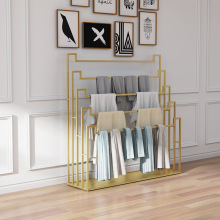 金色围巾架服装店裤子披肩布料被套货架多层落地式丝巾架子展示架