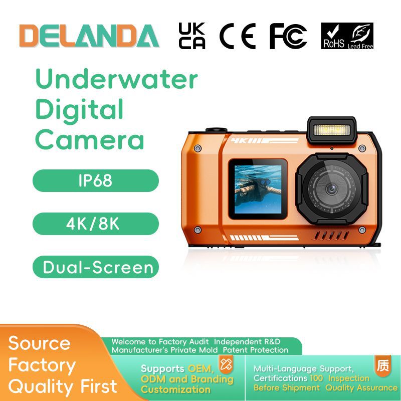 Cross-Border Waterproof Underwater Digital Camera 4K Digital Zoom Underwater Flash Camera Wholesale