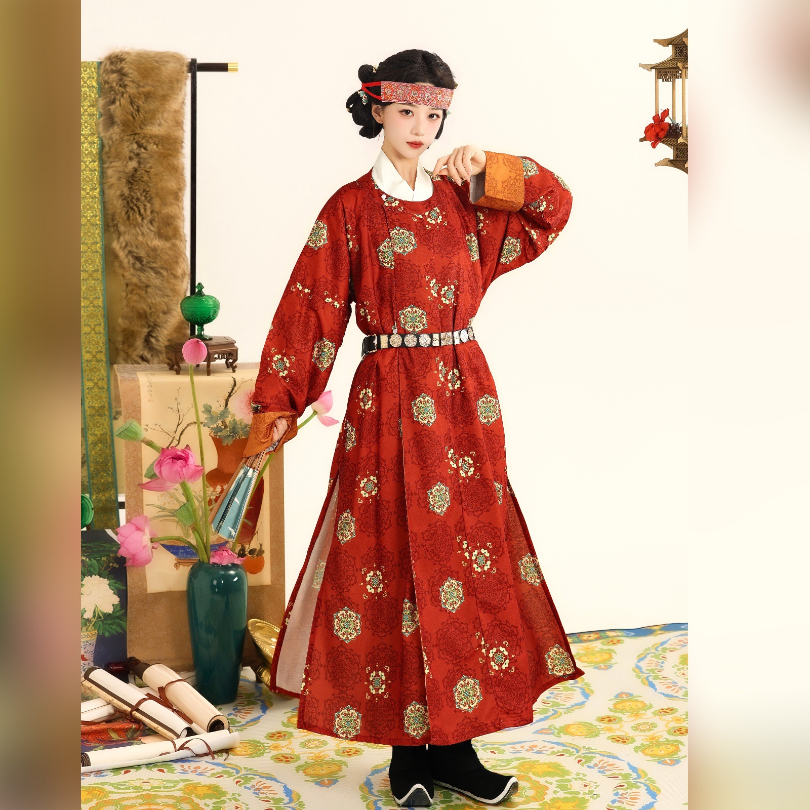 2026 [Weiyang] Original Tang Dynasty Hanfu Round Neck Robe, Tang Style Restoration, Unisex Long and Short Set