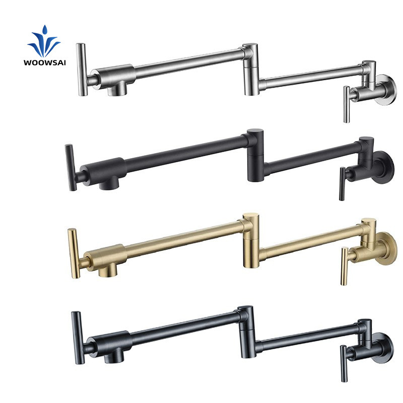 Stainless Steel Foldableing Faucet Extended Kitchen Faucet Laundry Pool Household Single Cold Universal Wall-Mounted Sink Faucet