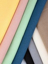 华夫格子卫衣布料涤纶针织布做衣服裤子抱枕玩偶t恤服装面料高档