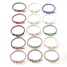 跨境专供钢丝绳手链八字扣可调节不锈钢绳饰品配件串珠diy手绳