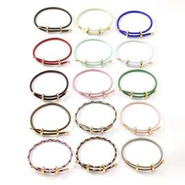 跨境专供钢丝绳手链八字扣可调节不锈钢绳饰品配件串珠diy手绳