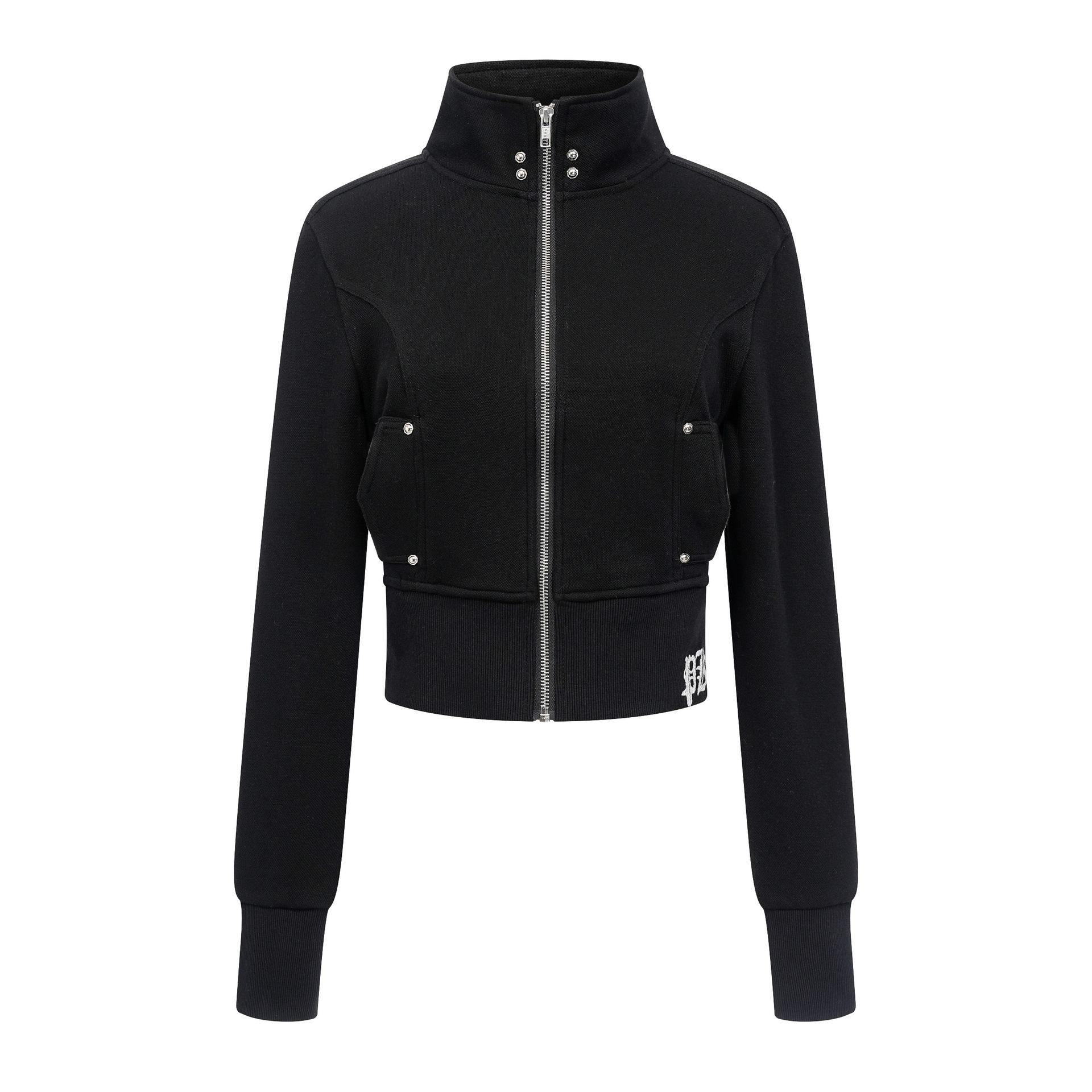 Felpa cardigan con stampa a croce in stile americano per donna 2025, nuova, versatile, corta, calda, per l'inizio dell'autunno_voghion.com