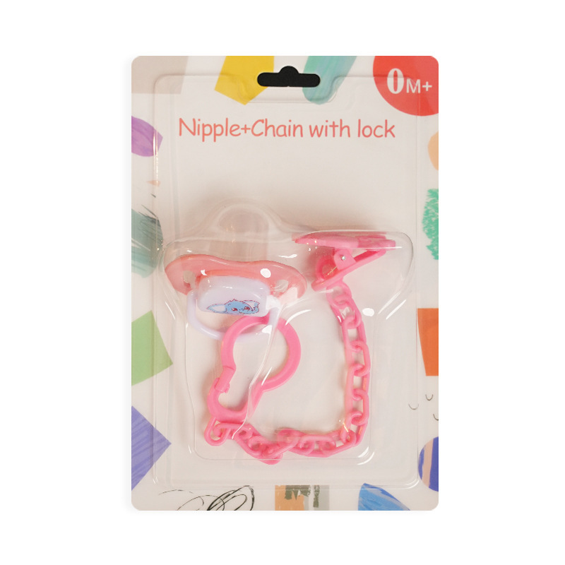 Chupete directo de fábrica cadena anti-gota Cadena de chupete negrita hebilla de seguridad clip bebé chupete cadena anti-perdida