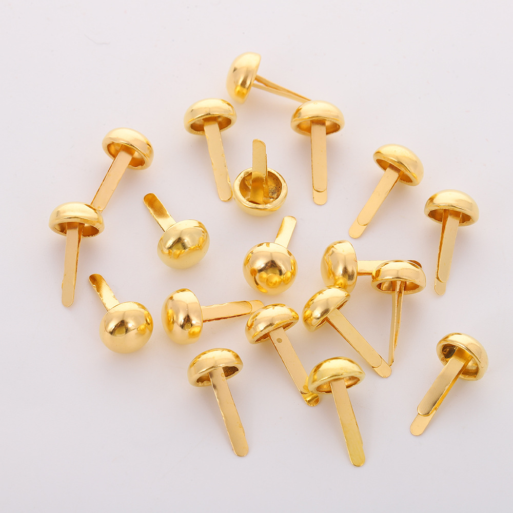 8mm两脚钉蘑菇钉圆头钉双脚泡钉diy箱包挂轴配件几何首饰手工