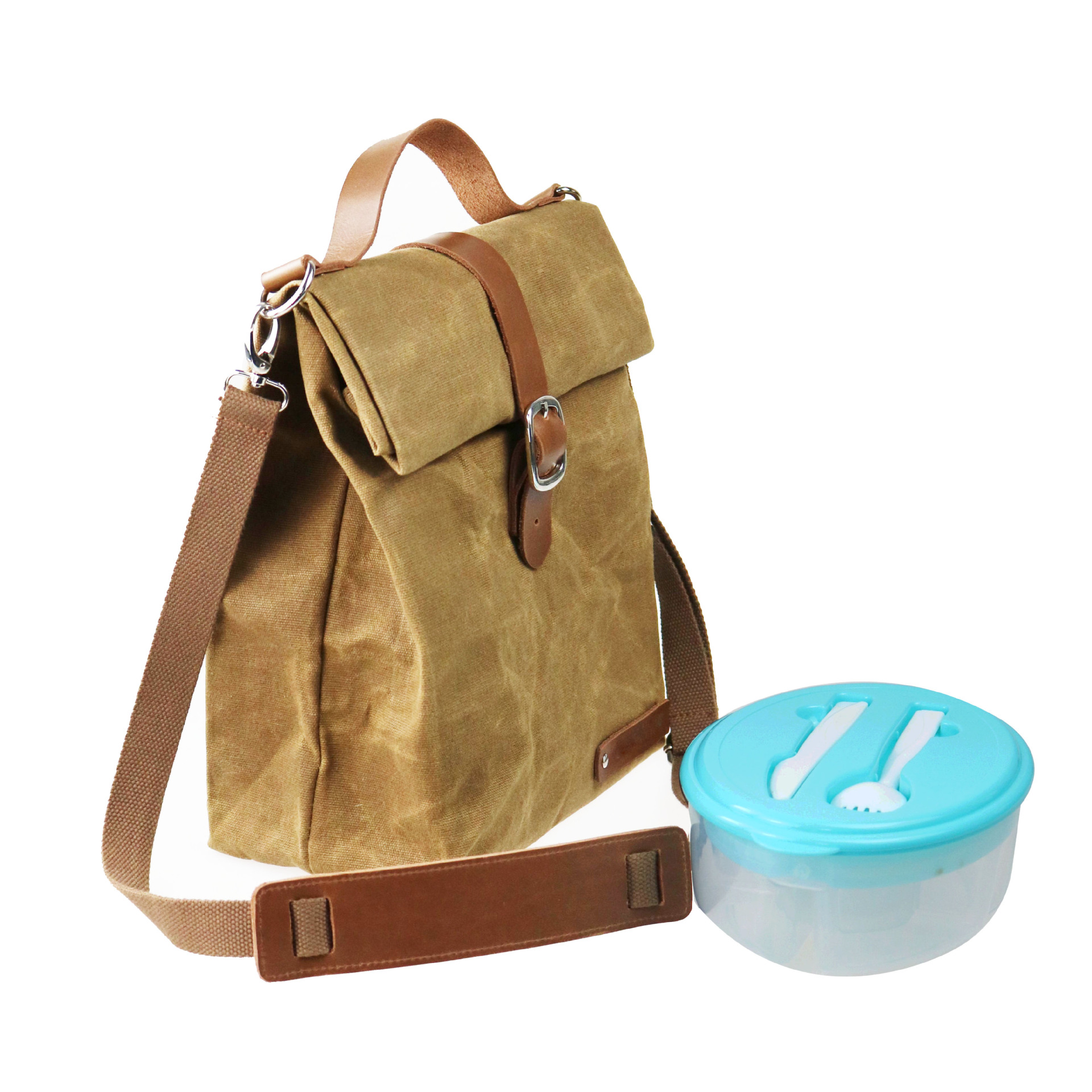customized wholesale Easy Cooler bag Oil Wax canvas portable Lunch Bags Bento bag Water splashing Lunch bag Picnic bag