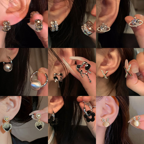 S925 Silver Needles Korean Retro Earrings Instagram Cool Style Elegant Ear Accessories High-end Uncommon Earrings for Women Wholesale
