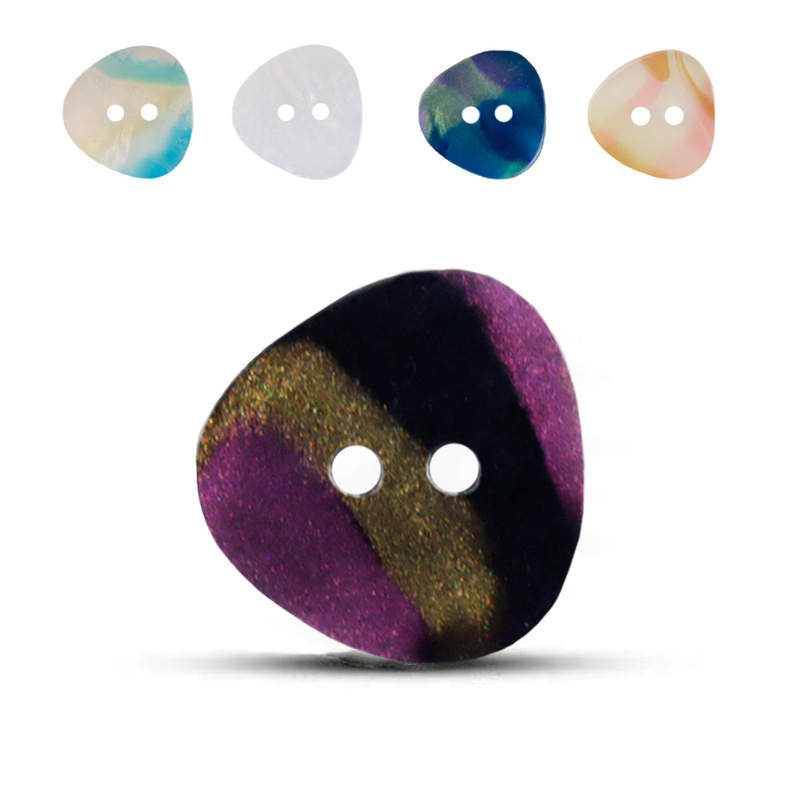 Alice gradient color pearlescent irregular resin button High Street stitching shirt velvet lace cardigan coat