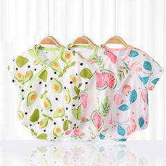 Summer baby onesie crawling suit newborn monk's robe, hat, pants, butterfly clothing pure cotton gauze short sleeve