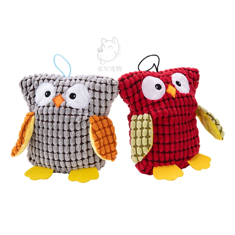 Amazon Pet Плюшевые игрушки Gnawing Очищающий звук Сова Собака Игрушка Мультфильм Собака Кукла Товары для животных