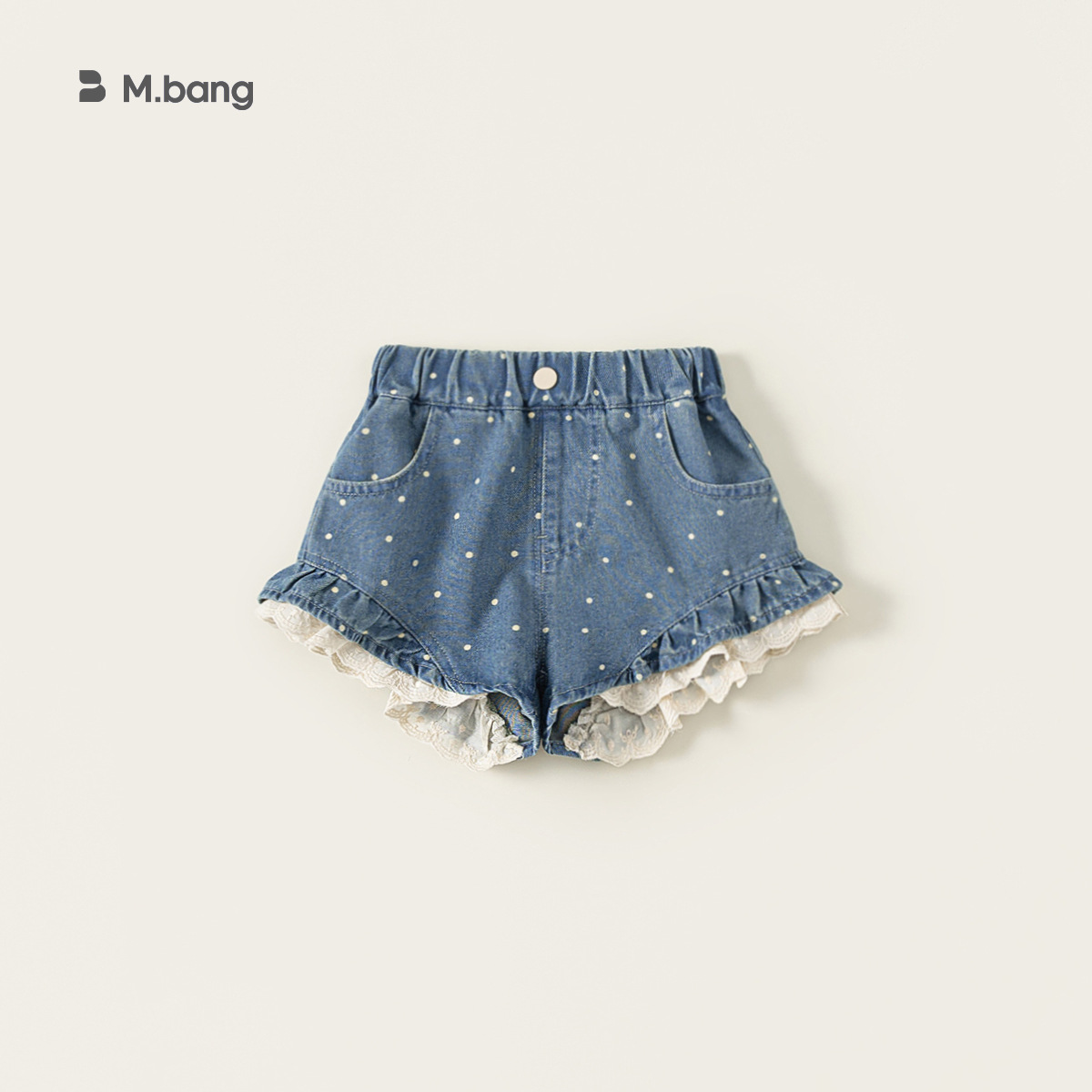 Youbao ropa para niños nuevos productos de verano moda pantalones sueltos para niños pantalones cortos de encaje de lunares para niñas jeans para niñas