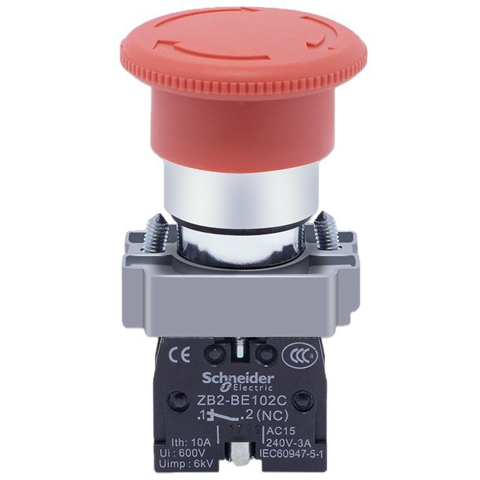 只做正品施耐徳急停按钮XB2-BS542C安装孔22mm蘑菇头Ф40旋转复位