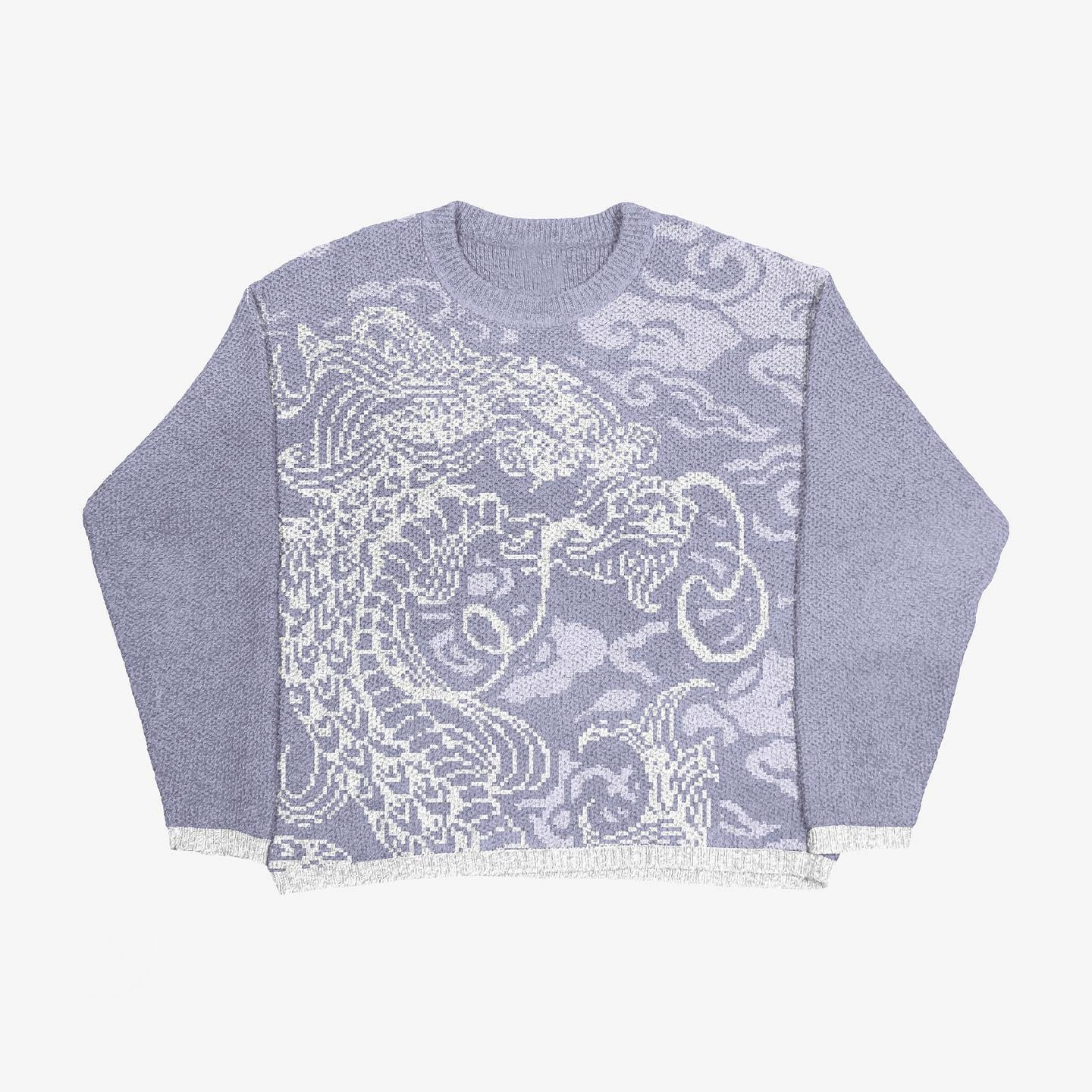 Свитер ZSIIBO oversize вязанный, demi-season круглый ворот, длинный рукав, европейский стиль
