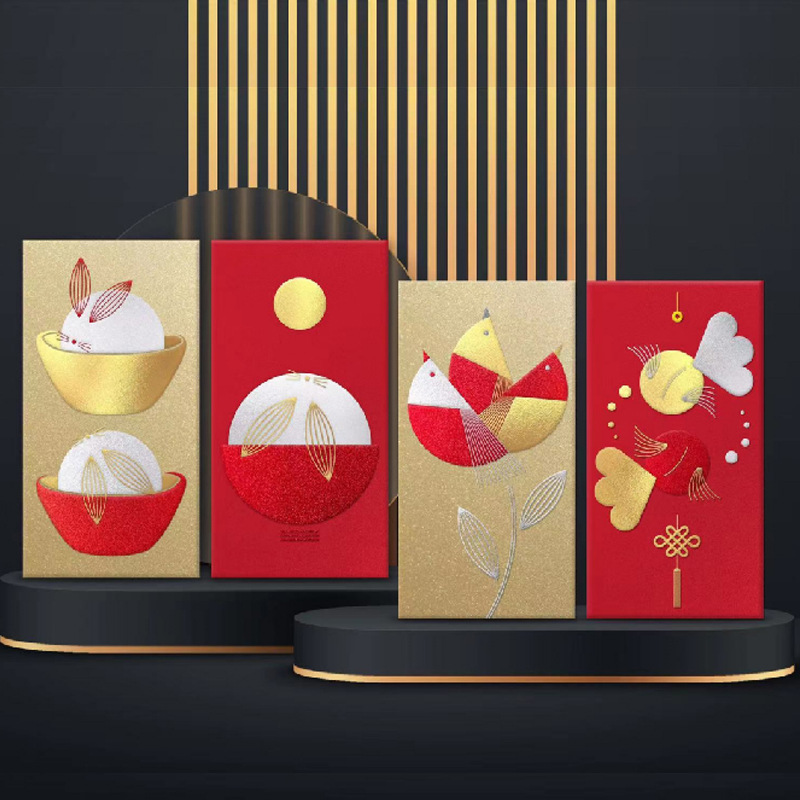 Red envelope creative for the Year of the Dragon 2024 new Spring gold foil Lisi envelope with cute little dragon, wholesale